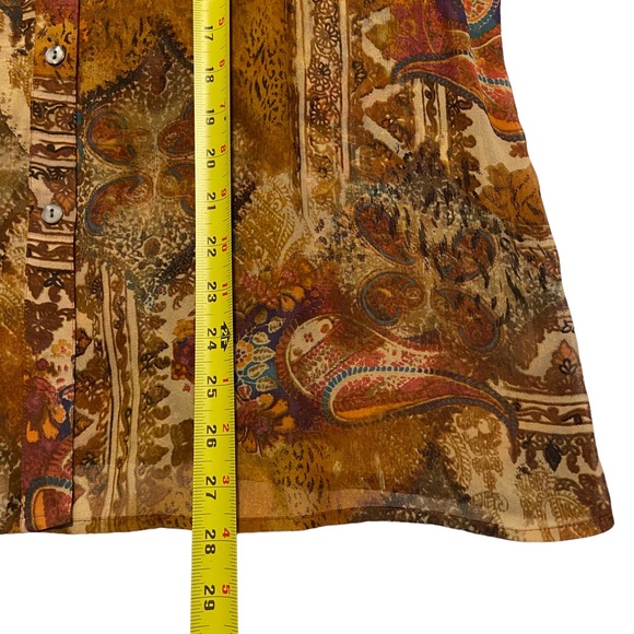 Chico’s Silk Chiffon Button Down Shirt - Picture 5 of 9